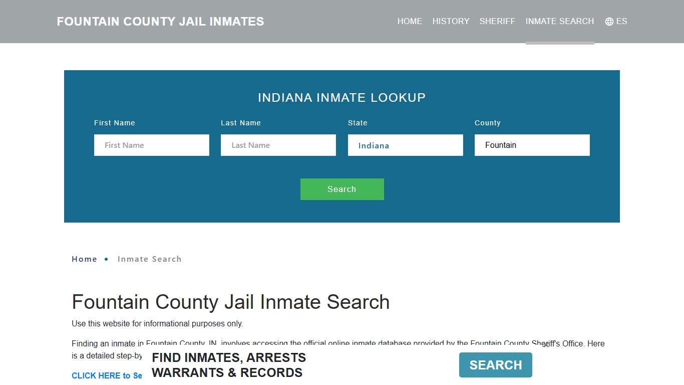 Fountain County, IN Detainee Lookup